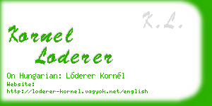 kornel loderer business card