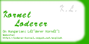 kornel loderer business card